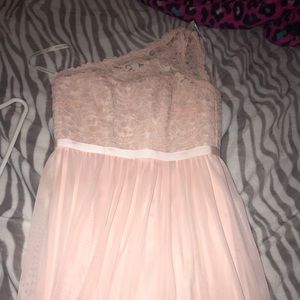 Blush pink David’s Bridal dress!